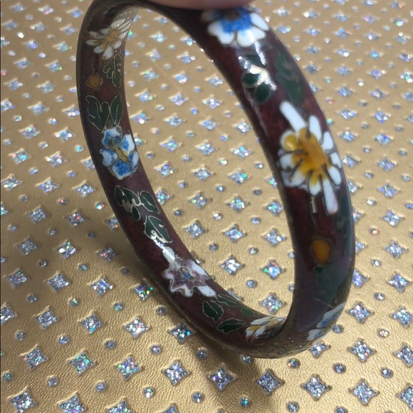 Vintage Bangle Hand Painted Bracelet - Picture 5 of 5